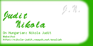 judit nikola business card